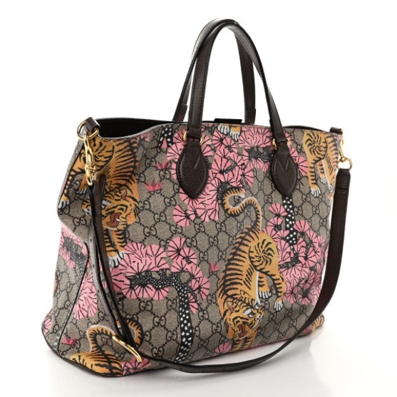 GUCCI 
Soft GG Supreme Monogram Bengal Medium Crossbody Tote Beige Pink - Picture 5 of 12